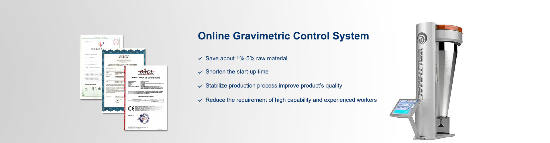 Qualité Système de alimentation gravimétrique usine