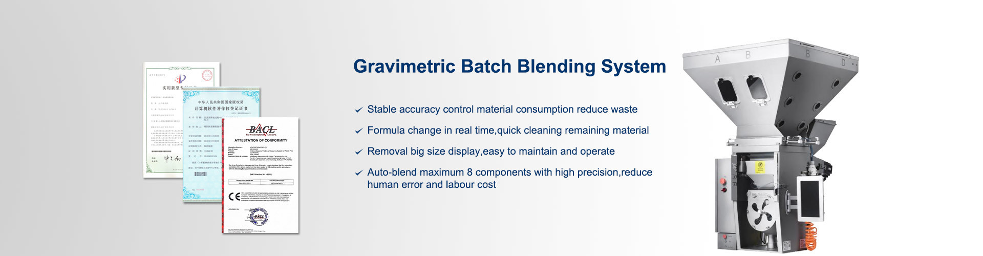 Qualité Système de alimentation gravimétrique usine